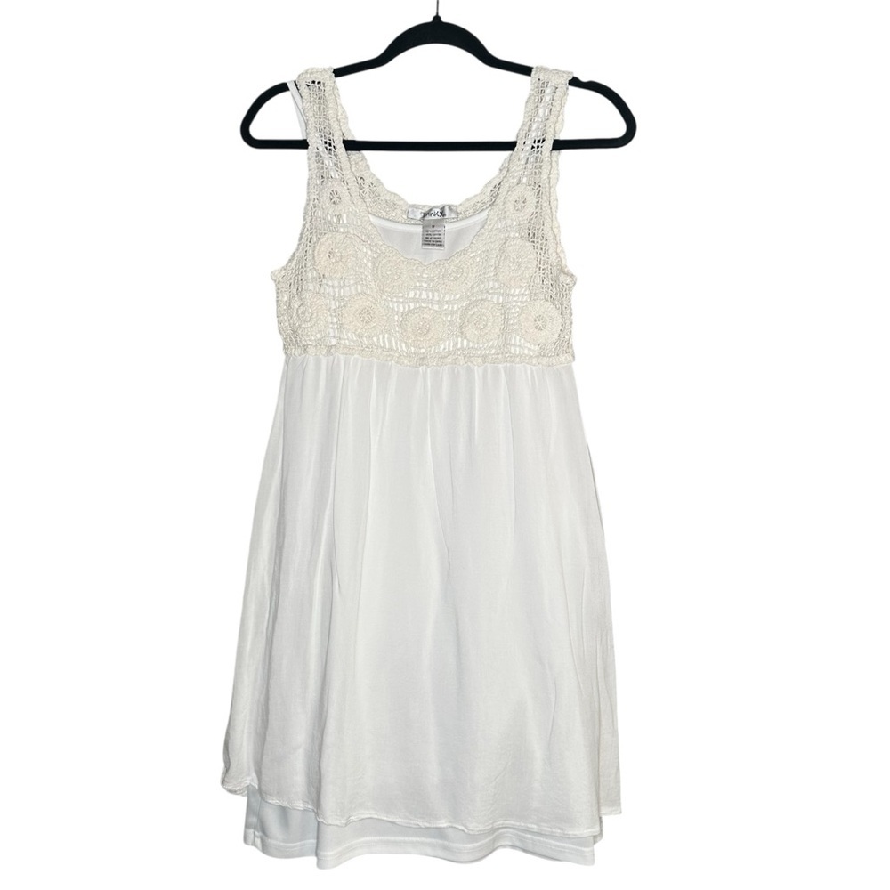 Women’s White Crochet Lace Dress with Slip Bohemian Style Country Concert Cowboy